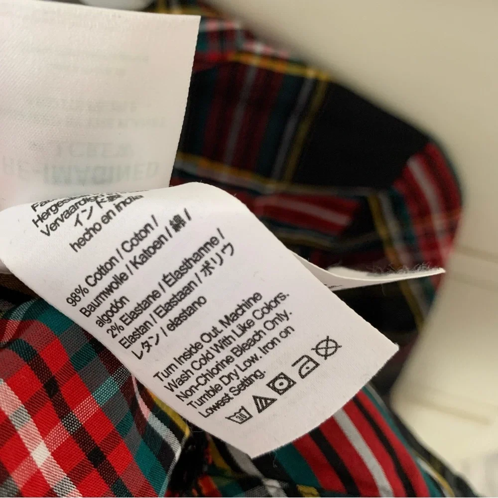 J Crew Tartan Plaid Jewel Blouse